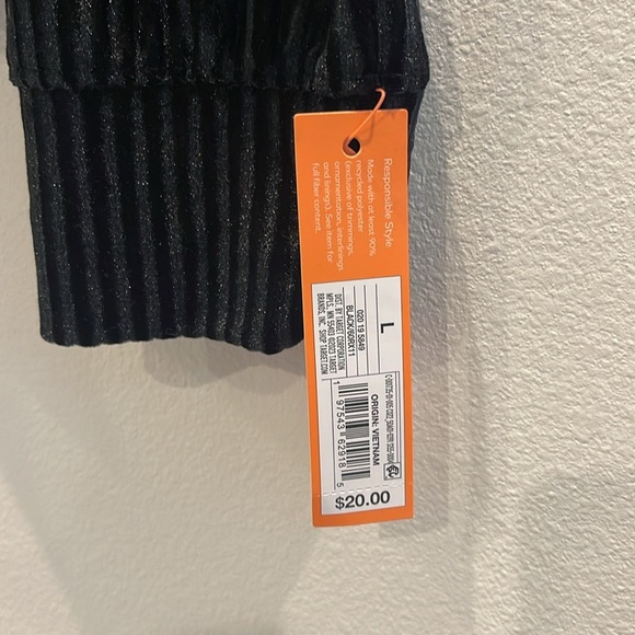 NWT Colsie Hoodie Velvet Ribbed Zip-up Hooded Sweatshirt Black size L - Picture 5 of 6